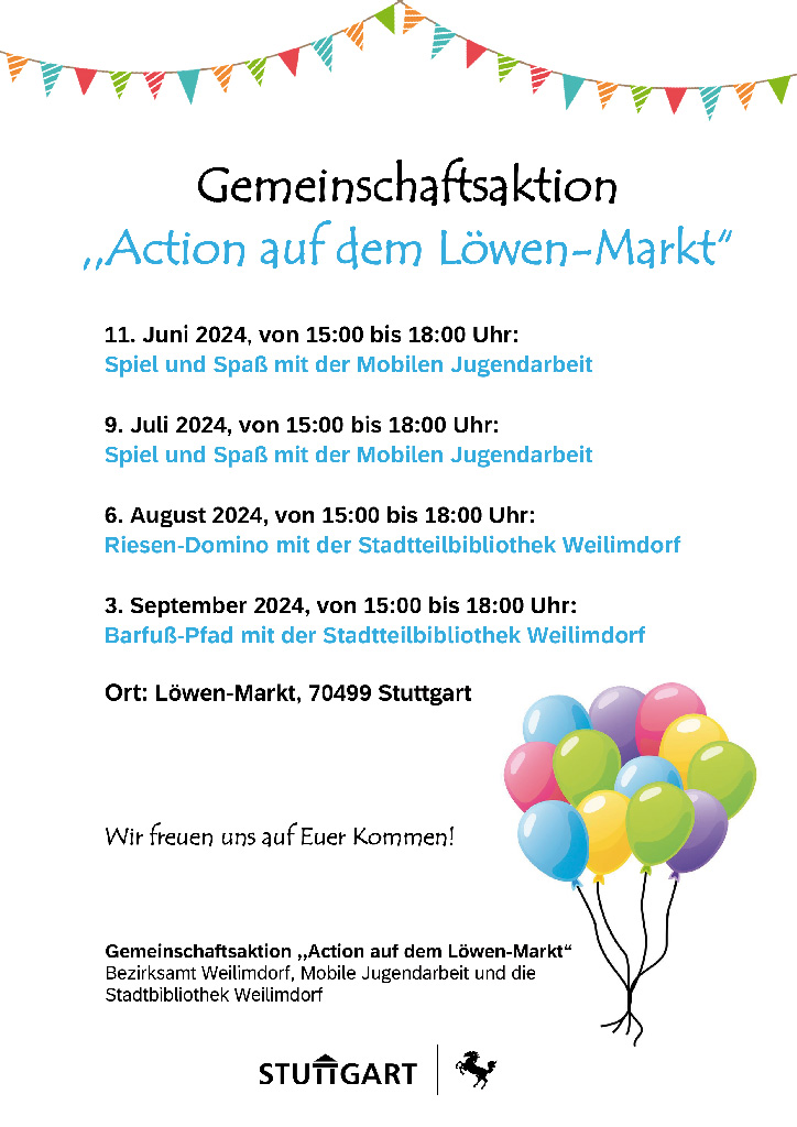 Flyer "Action auf dem Löwen-Markt"