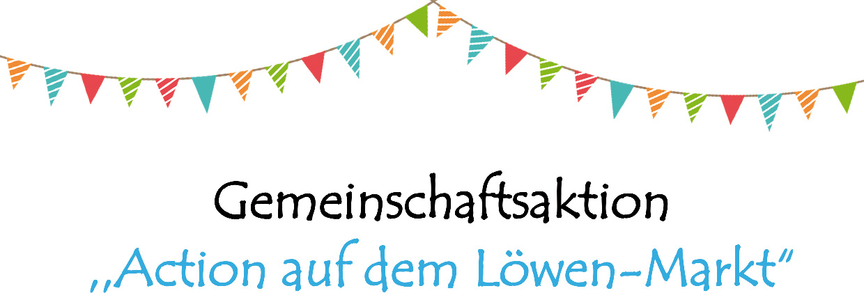 Banner "Action auf dem Löwen-Markt"